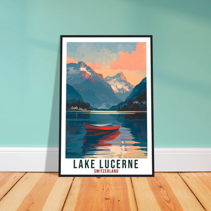 Lake Lucerne Travel Print Swiss Wall Art Wall Hanging Home Living Décor Lucerne Gift Art Lovers Switzerland Artwork Gift Swiss Travel Poster