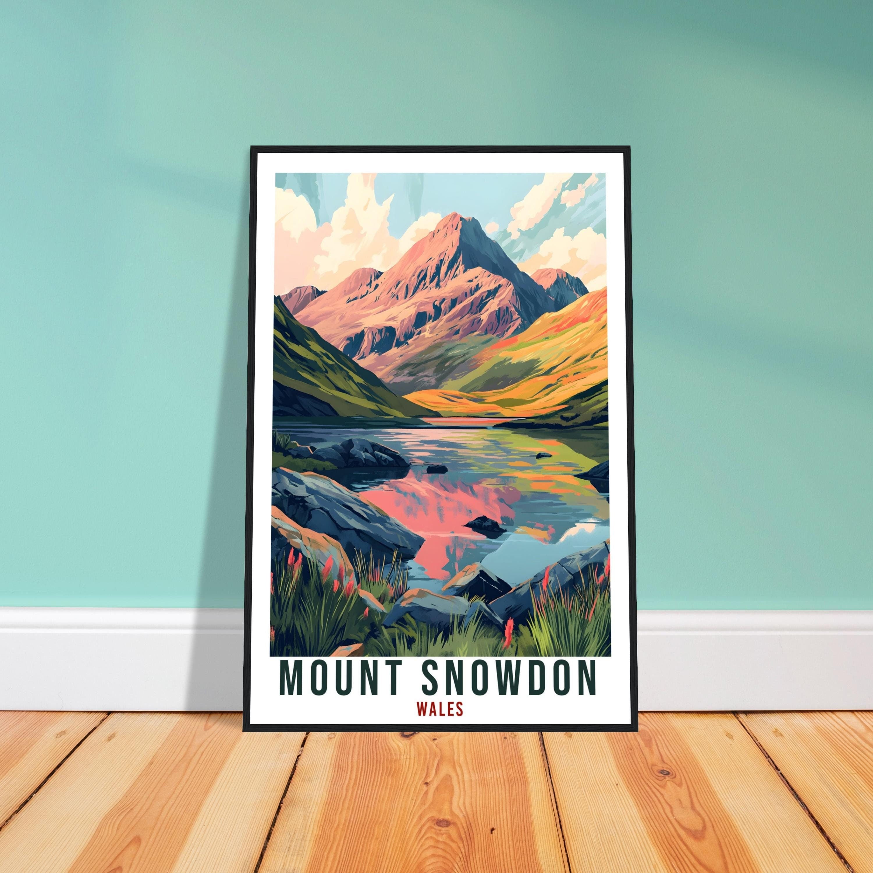 Mount Snowdon Travel Print Wales Home Decor Mount Snowdon Wall Art Wall Hanging Art Lover Wales Artwork Travel Poster Mount Snowdon Art Gift