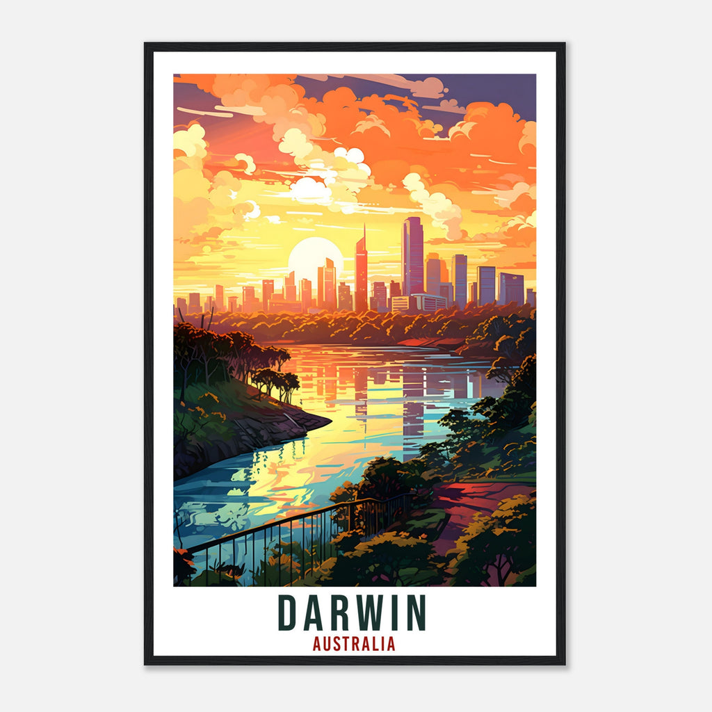 Darwin Travel Poster Wall Art Darwin Australia Home Décor Artwork Wall Hanging Darwin Art Gift Darwin Travel Print Australian Art Lover Gift
