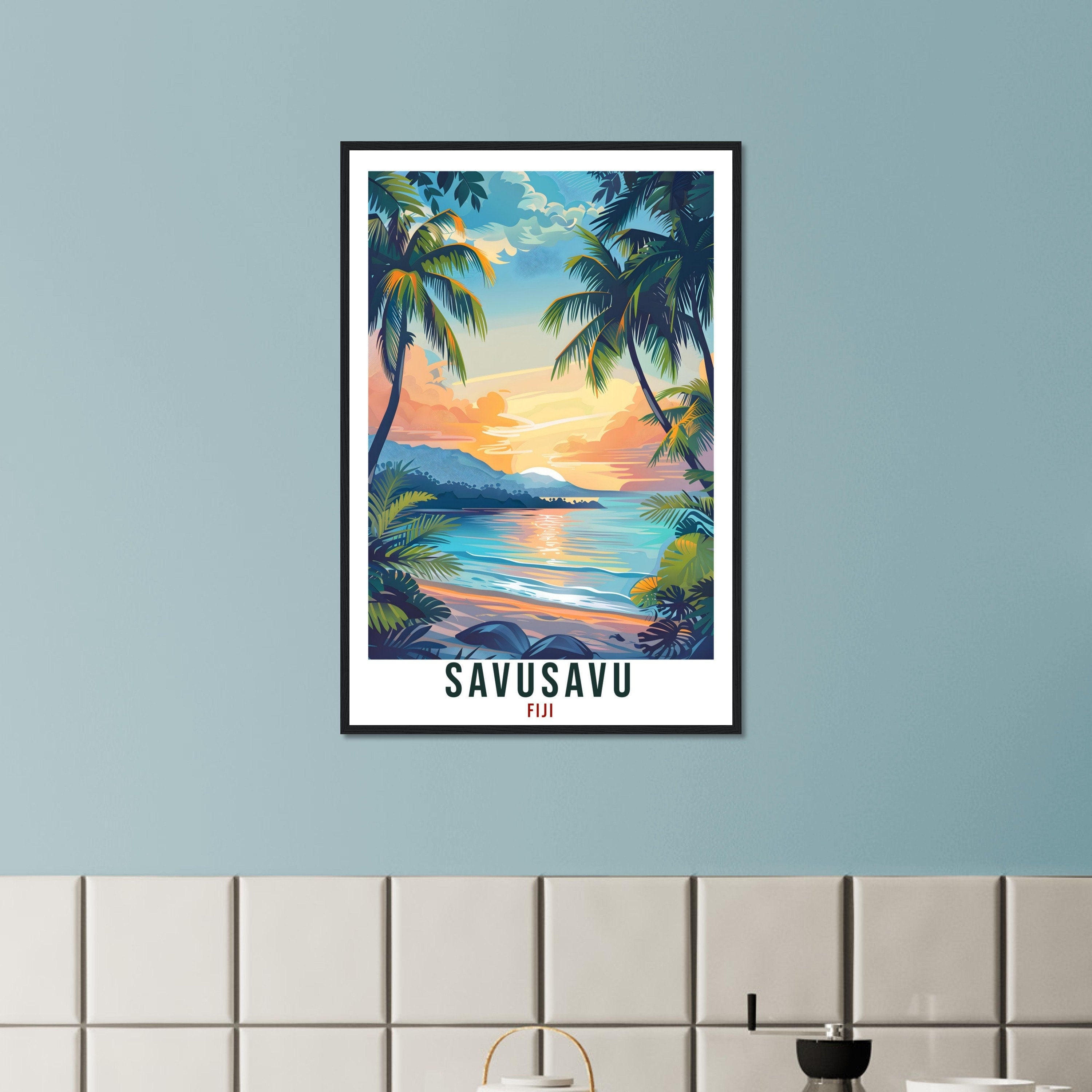 Savusavu Fiji Travel Print Fiji Wall Art Wall Hanging Home Décor Savusavu Gift Fiji Islands Landmark Artwork Travel Art Fijian Travel Poster