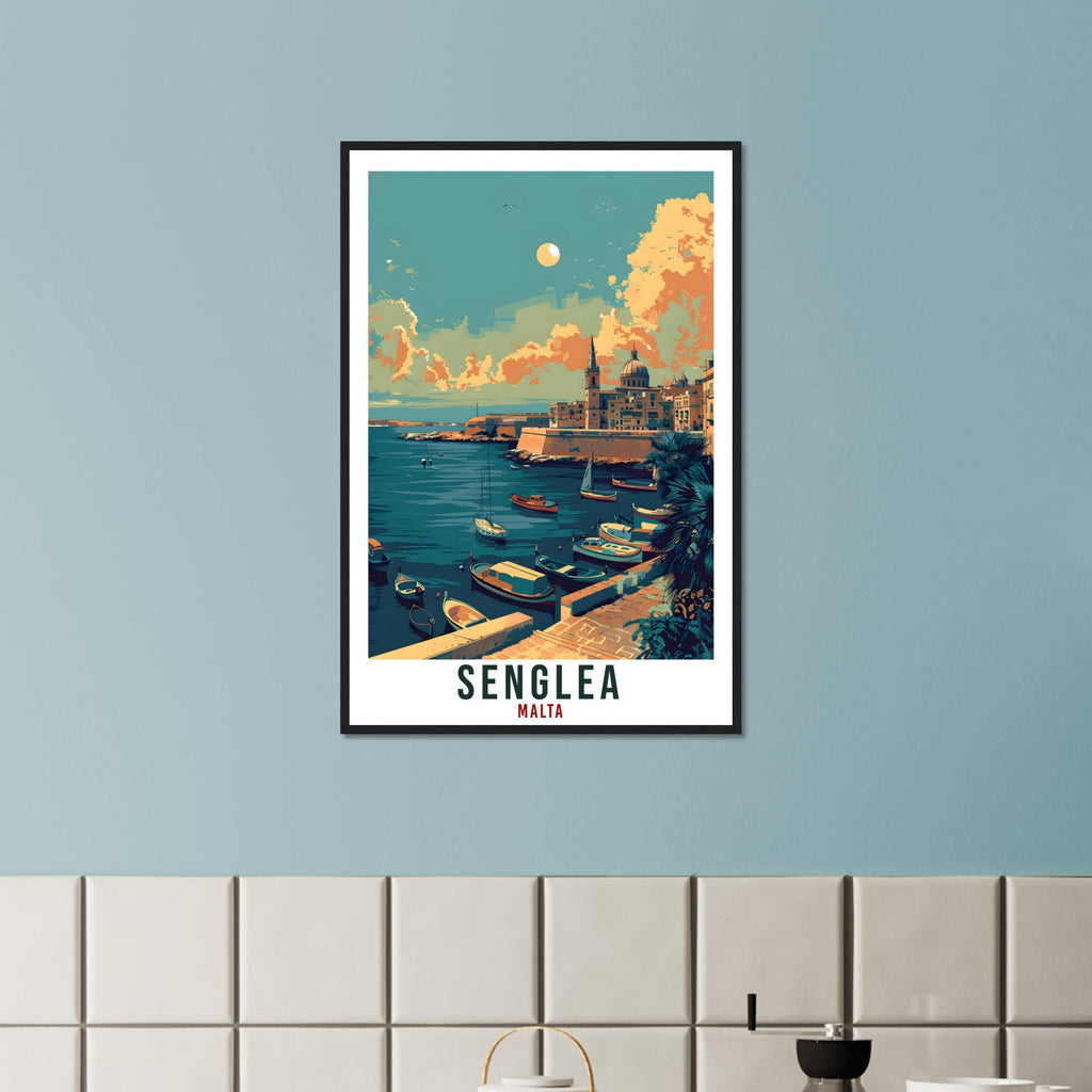 Senglea Travel Print Malta Wall Art Wall Hanging Home Living Décor Senglea Gift Art Lovers Gift Malta Artwork Gift Malta Travel Poster