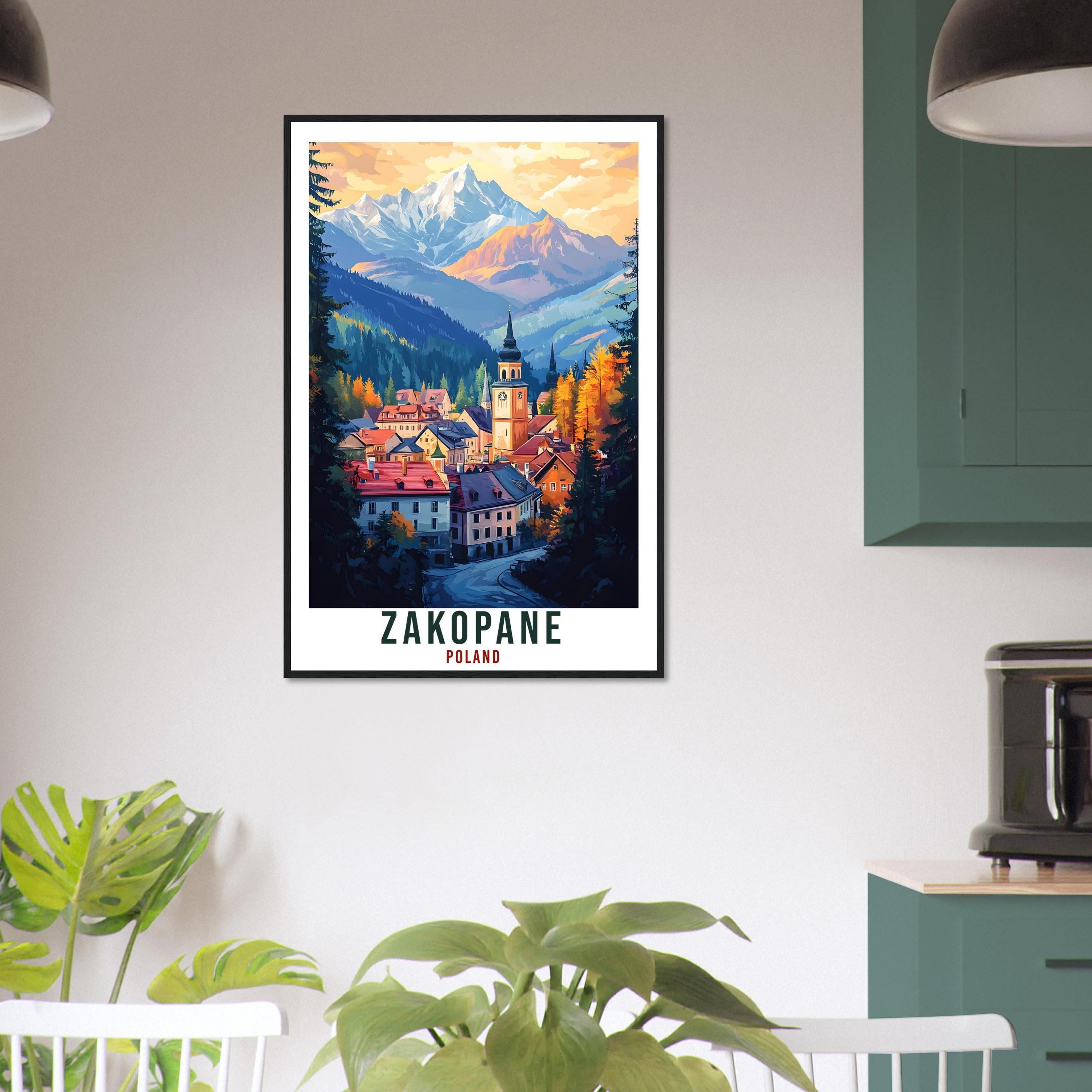 Zakopane Travel Print Poland Home Decor Zakopane Wall Art Gift Wall Hanging Art Lover Zakopane Polish Artwork Travel Poster Poland Travel