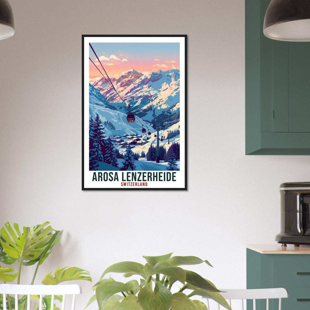 Arosa Lenzerheide Travel Print Swiss Wall Art Wall Hanging Décor Lenzerheide Ski Gift Art Gift Switzerland Artwork Gift Swiss Travel Poster