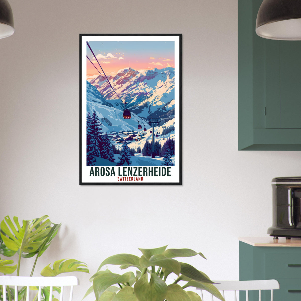 Arosa Lenzerheide Travel Print Swiss Wall Art Wall Hanging Décor Lenzerheide Ski Gift Art Gift Switzerland Artwork Gift Swiss Travel Poster