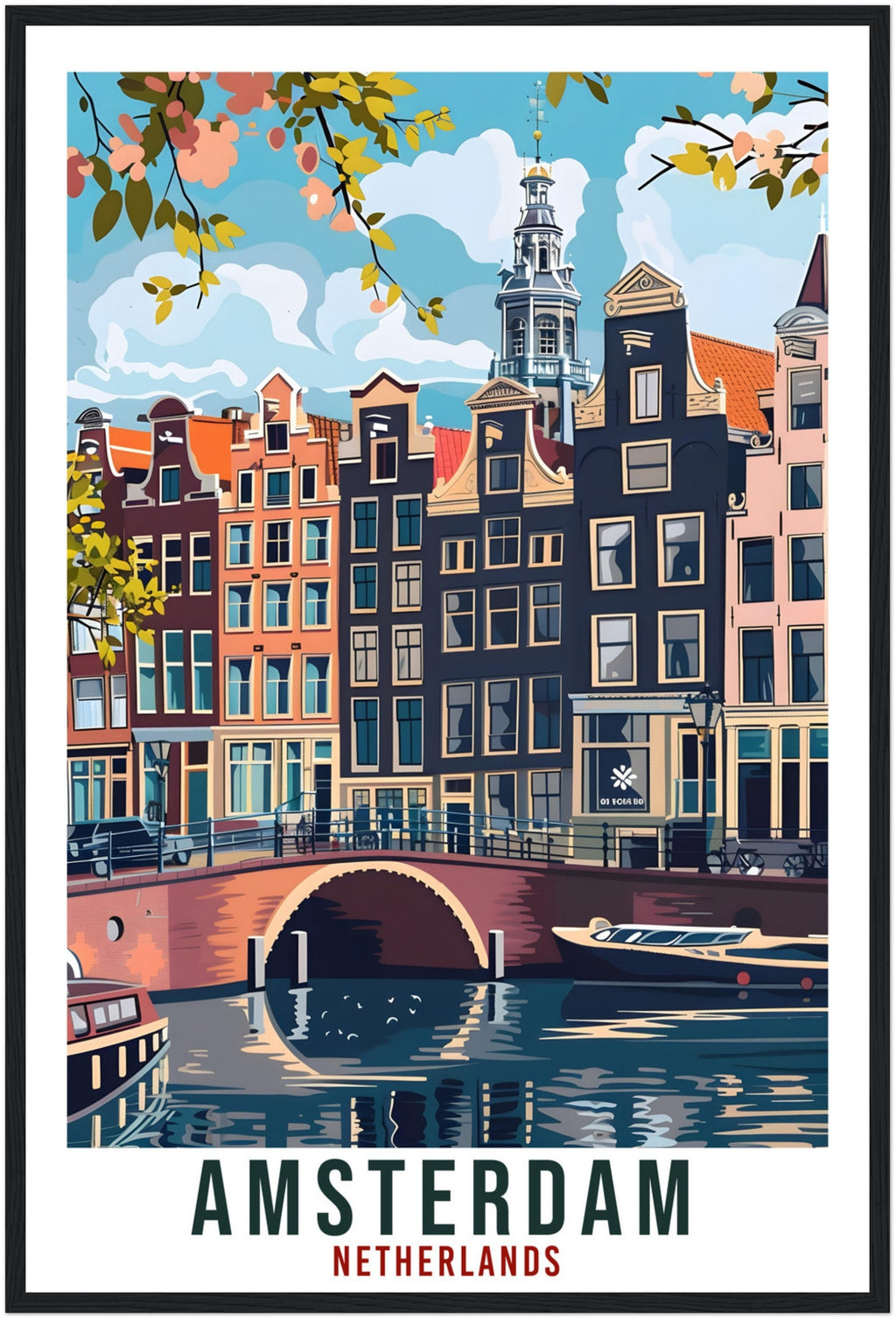 Amsterdam Travel Print Holland Wall Art Wall Hanging Home Décor Amsterdam Gift Art Lovers Dutch Artwork Gift The Netherlands Travel Poster