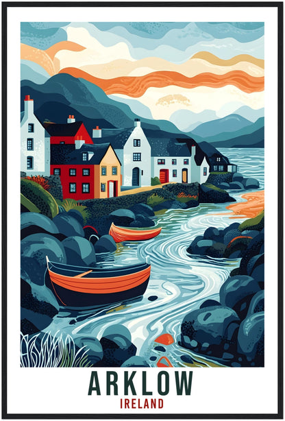 Arklow Travel Print Ireland Home Decor Arklow Wall Art Wall Hanging Art Lover Irish Artwork Travel Poster Arklow Ireland Travel Art Gift