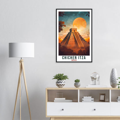 Chichen Itza Mexico Travel Print Mexico Wall Art Wall Hanging Home Décor Chichen Itza Mexico Landmark Artwork South America Travel Poster