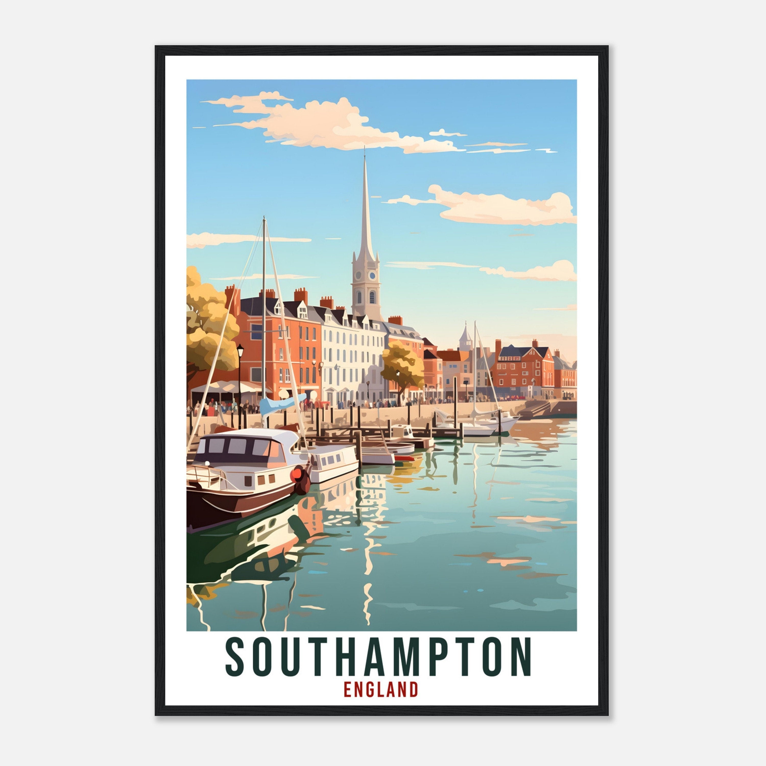 Southampton Travel Print Wall Art Wall Hanging Home Living Décor Southampton Gift Art Lovers Gift Artwork Gift Print England Travel Poster