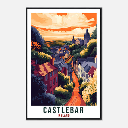 Castlebar Travel Print Ireland Home Decor Castlebar Wall Art Gift Wall Hanging Art Lover Mayo Irish Artwork Travel Poster Ireland Travel Art