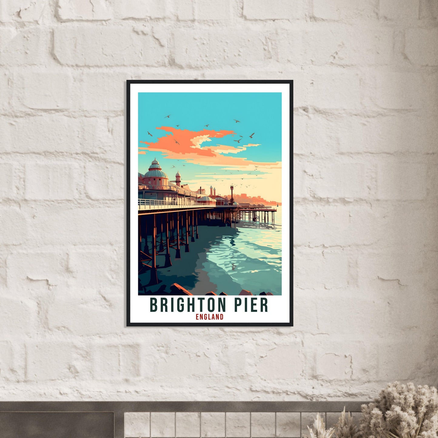 Brighton Pier Travel Print Wall Art Wall Hanging Home Living Décor Brighton Pier Gift Art Lovers UK Artwork Gift Print England Travel Poster