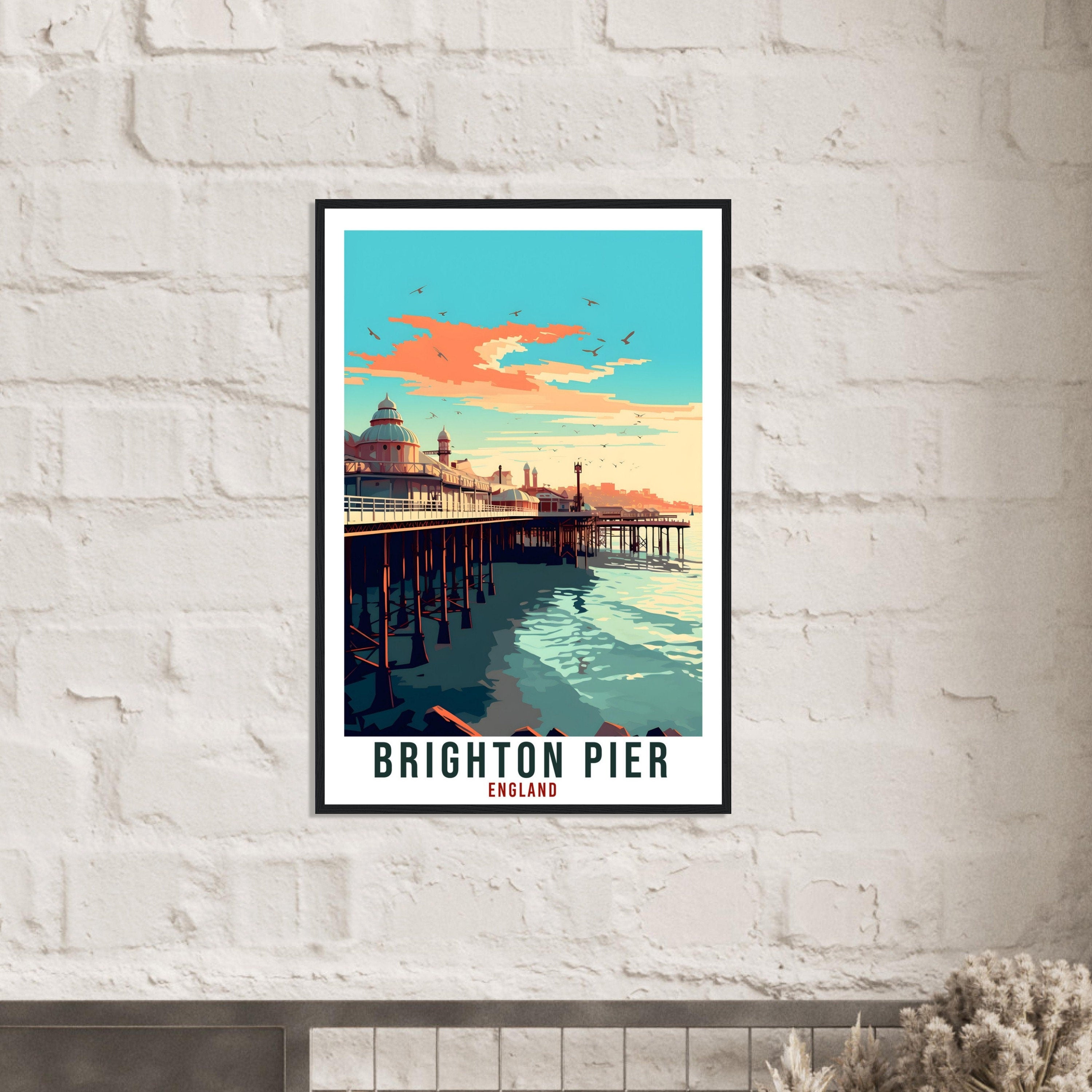 Brighton Pier Travel Print Wall Art Wall Hanging Home Living Décor Brighton Pier Gift Art Lovers UK Artwork Gift Print England Travel Poster