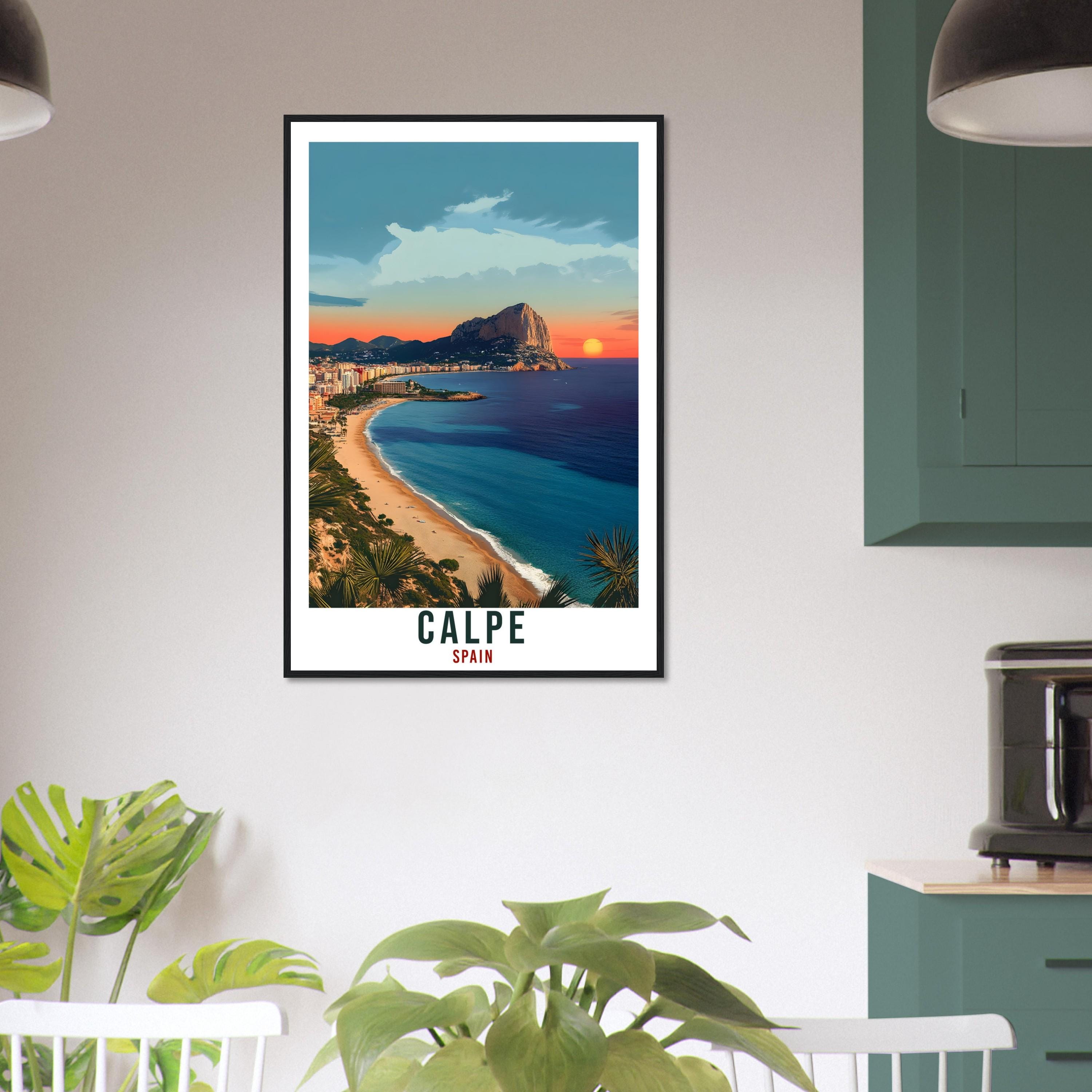 Calpe Travel Print Spain Home Decor Calpe Alicante Wall Art Gift Wall Hanging Art Lover Calpe Spanish Artwork Travel Poster Spain Travel Art