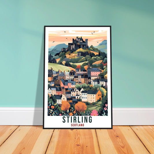 Stirling Travel Print Scotland Home Decor Stirling Wall Art Wall Hanging Art Lover Scotland Artwork Travel Poster Stirling Travel Art Gift