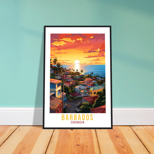 Barbados Travel Print Wall Art Barbados Sunset Wall Hanging Home Décor Caribbean Gift Art Lovers Bridgetown Travel Poster Barbados Print