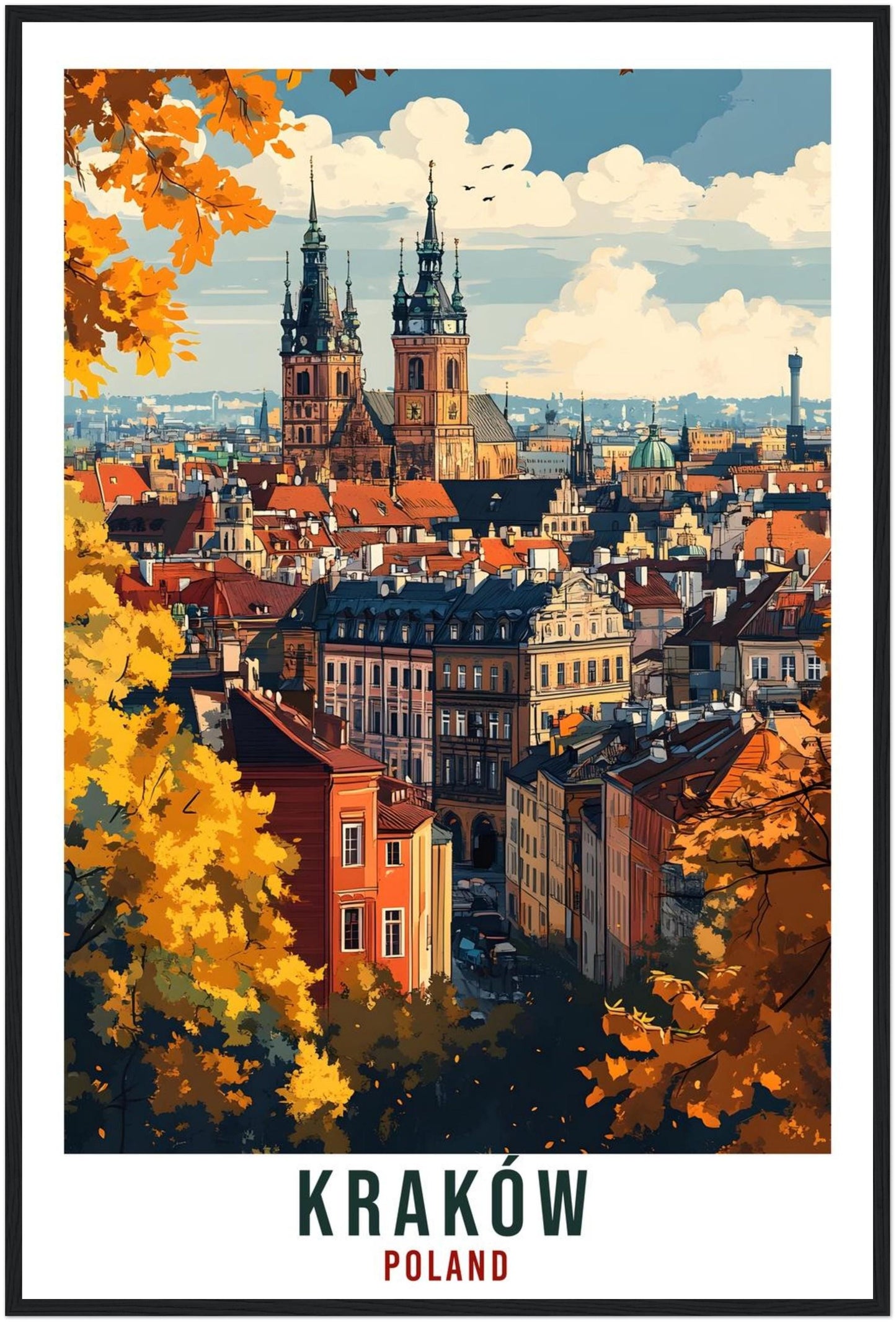Kraków Travel Print Poland Home Decor Kraków Wall Art Gift Wall Hanging Art Lover Kraków Polish Artwork Travel Poster Poland Travel Art