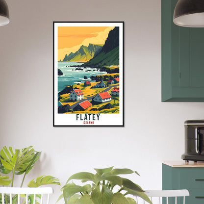 Flatey Iceland Travel Print Wall Art Wall Hanging Home Décor Iceland Flatey Gift Travel Art Iceland Artwork City Landscape Travel Poster