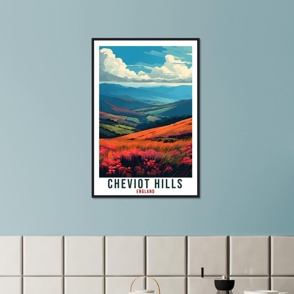 Cheviot Hills Travel Print English Wall Art Home Decor Wall Hanging Travel Art Gift Cheviot Hills Travel Poster England Landscape Artwork