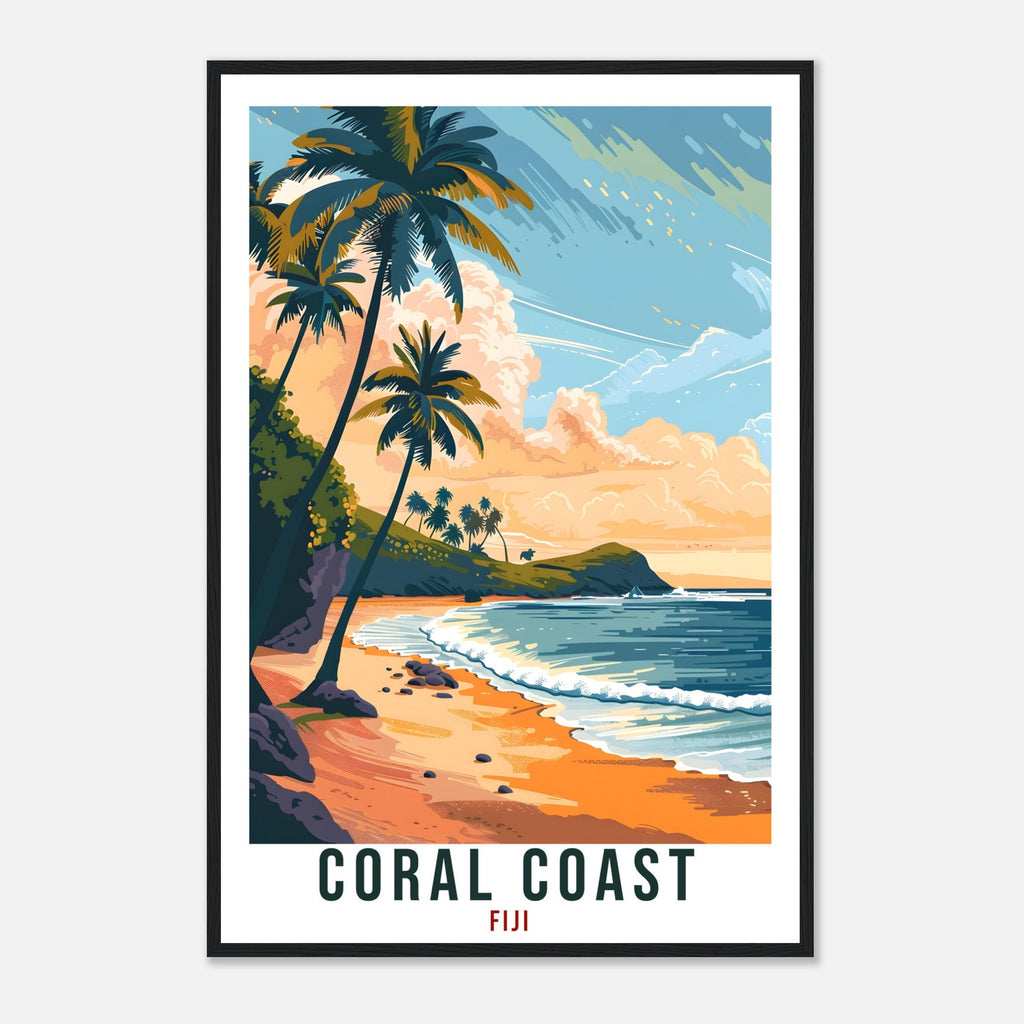 Coral Coast Fiji Travel Print Fiji Wall Art Wall Hanging Home Décor Coral Coast Gift Fiji Islands Artwork Travel Art Fijian Travel Poster