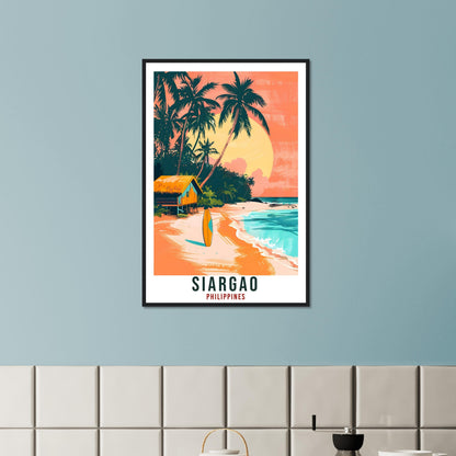 Siargao Philippines Travel Print Beach Wall Art Wall Hanging Home Décor Siargao Gift Landmark Artwork Travel Art Philippines Travel Poster