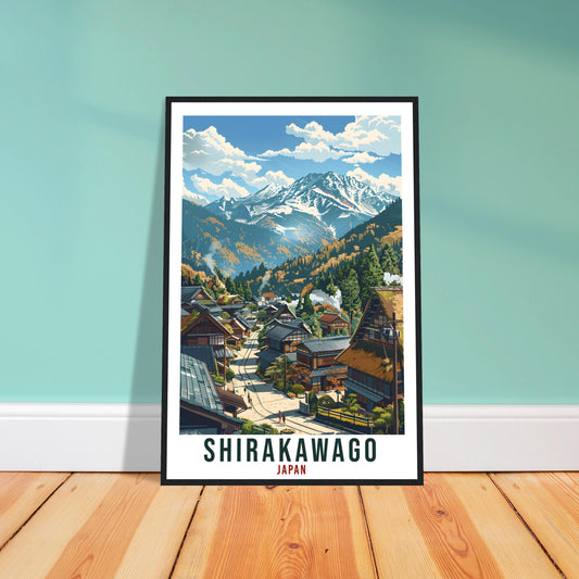 Shirakawago Travel Print Japan Home Decoration Wall Art Gift Wall Hanging Art Lover Japanese Artwork Japan Shirakawago Travel Poster Print