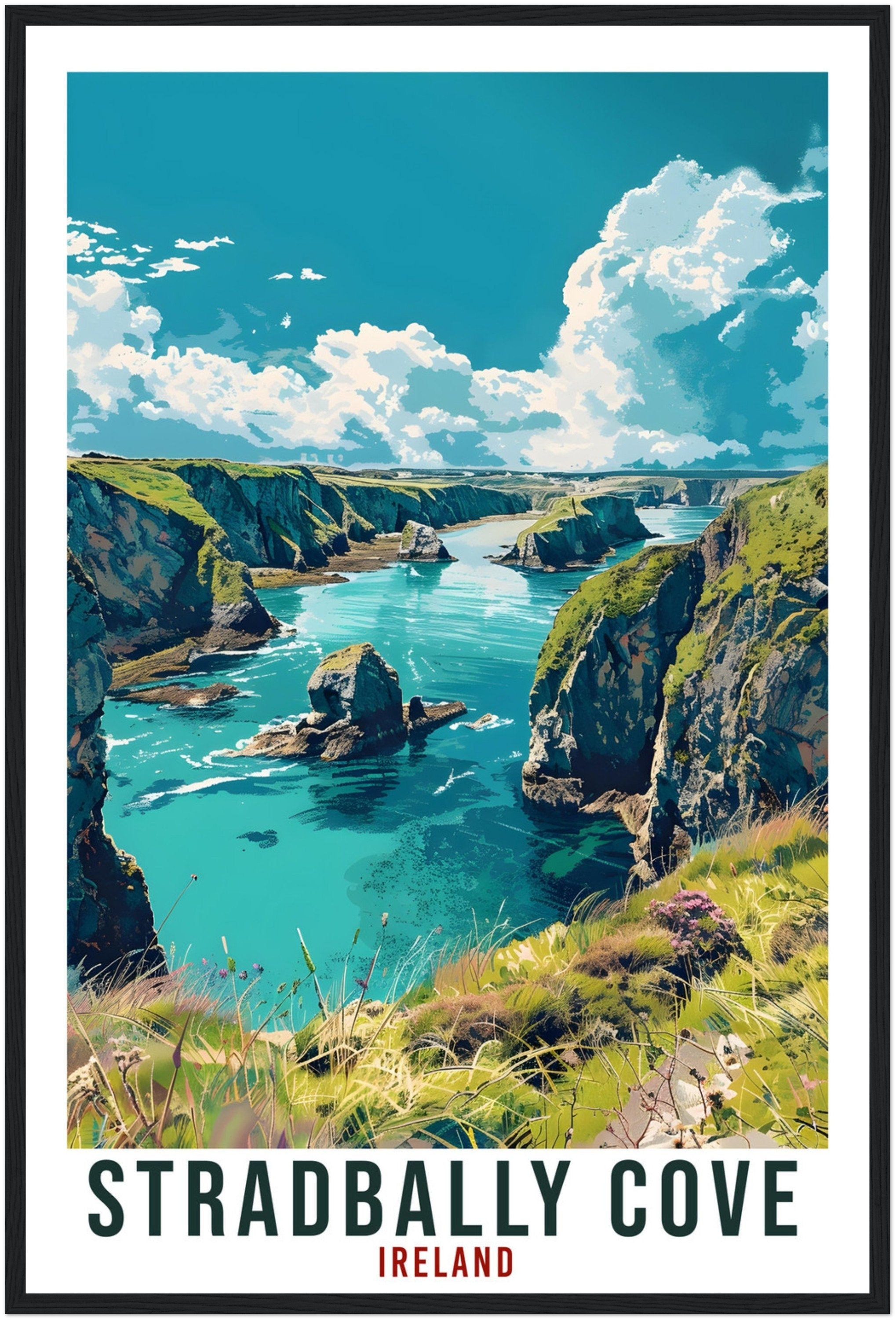 Stradbally Cove Travel Print Ireland Wall Art Wall Hanging Décor Stradbally Cove Gift Art Lover Waterford Artwork Gift Ireland Travel Poster
