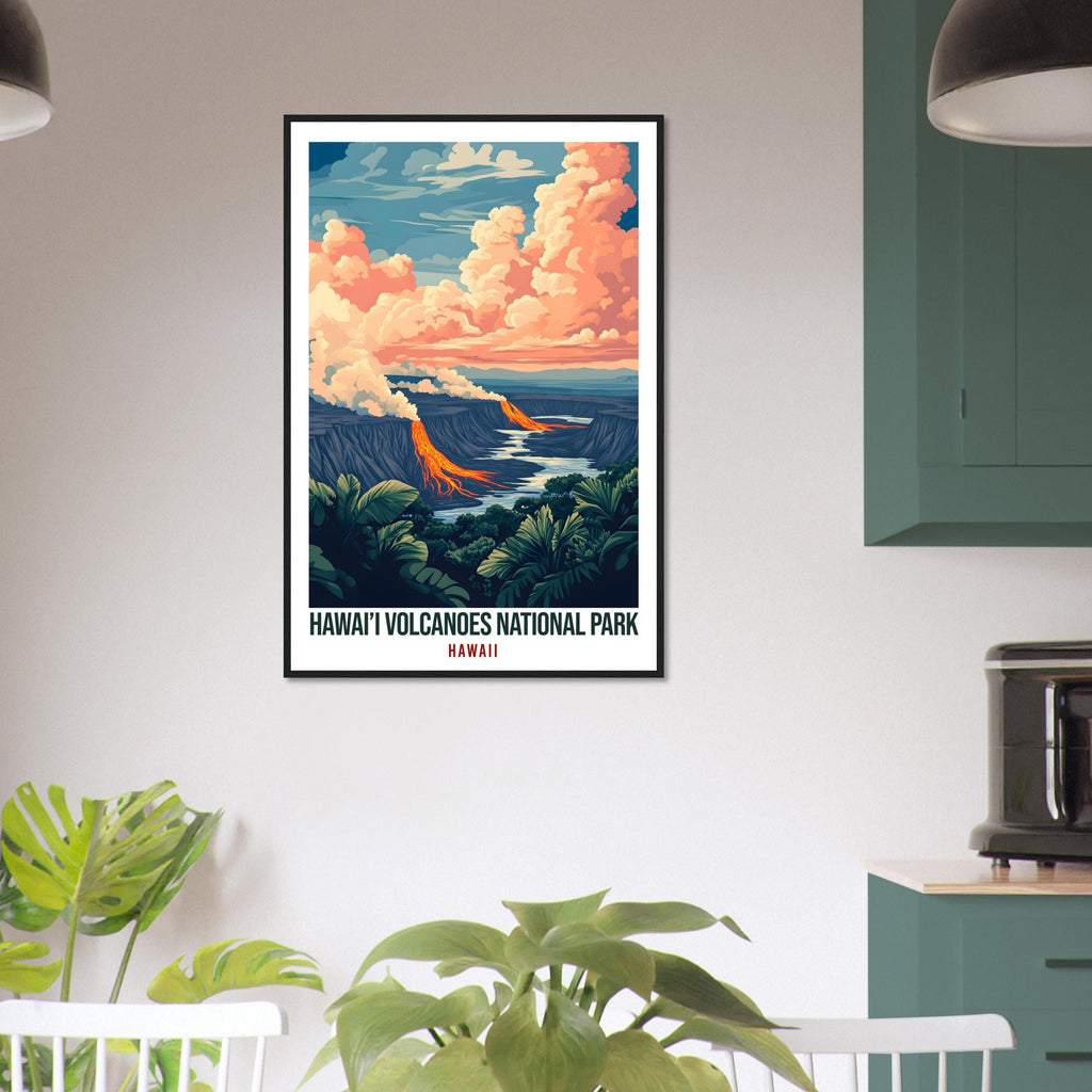Hawaii Volcanoes National Park USA Travel Print Wall Art Wall Hanging Home Décor Hawaii Volcano Gift Travel Art USA  Artwork Travel Poster