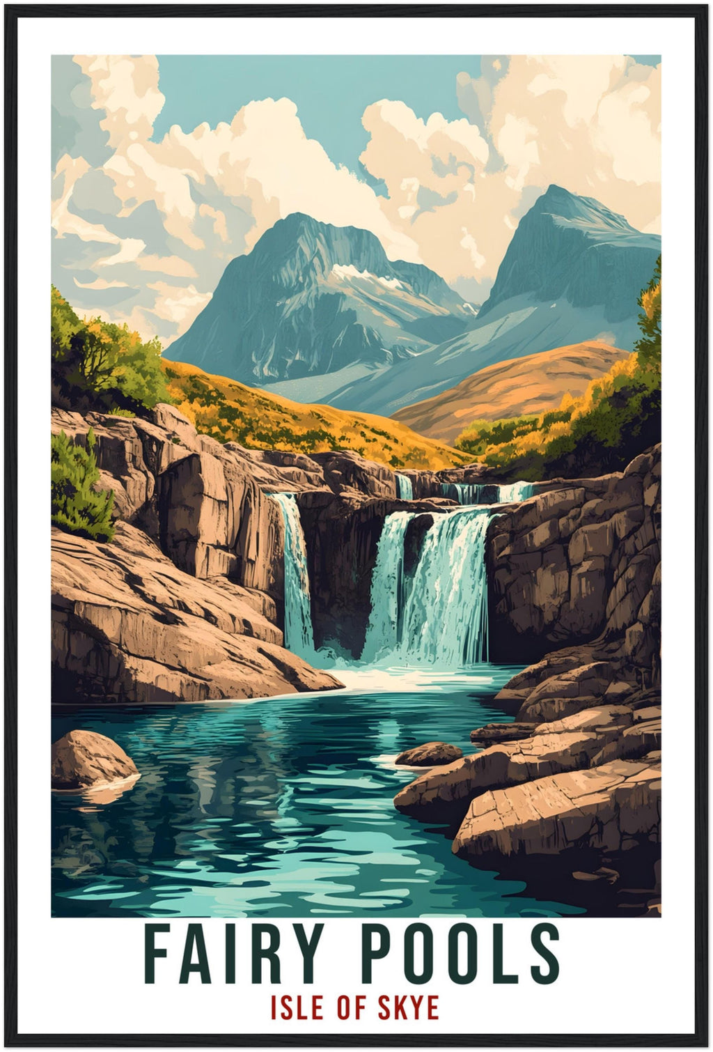 Fairy Pools Travel Print Scotland Decor Fairy Pools Wall Art Wall Hanging Art Lover Scotland Artwork Travel Poster Fairy Pools Travel Art