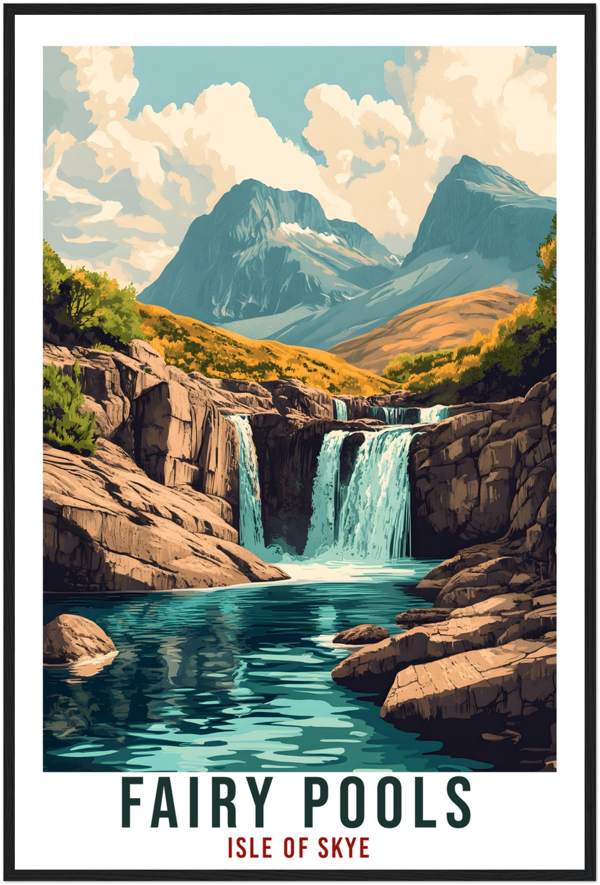 Fairy Pools Travel Print Scotland Decor Fairy Pools Wall Art Wall Hanging Art Lover Scotland Artwork Travel Poster Fairy Pools Travel Art