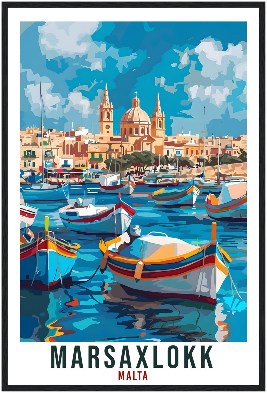 Marsaxlokk Travel Print Malta Wall Art Wall Hanging Home Living Décor Marsaxlokk Gift Art Lovers Gift Malta Artwork Gift Malta Travel Poster