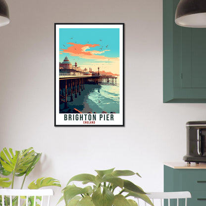 Brighton Pier Travel Print Wall Art Wall Hanging Home Living Décor Brighton Pier Gift Art Lovers UK Artwork Gift Print England Travel Poster