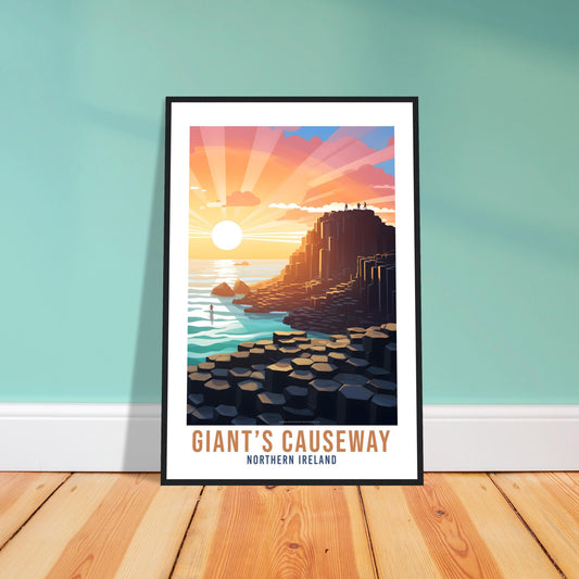 Giant's Causeway Travel Print Northern Ireland Seaside Coastal Landscape Wall Artwork Giant's Causeway Artwork Gift Causeway Coast Poster