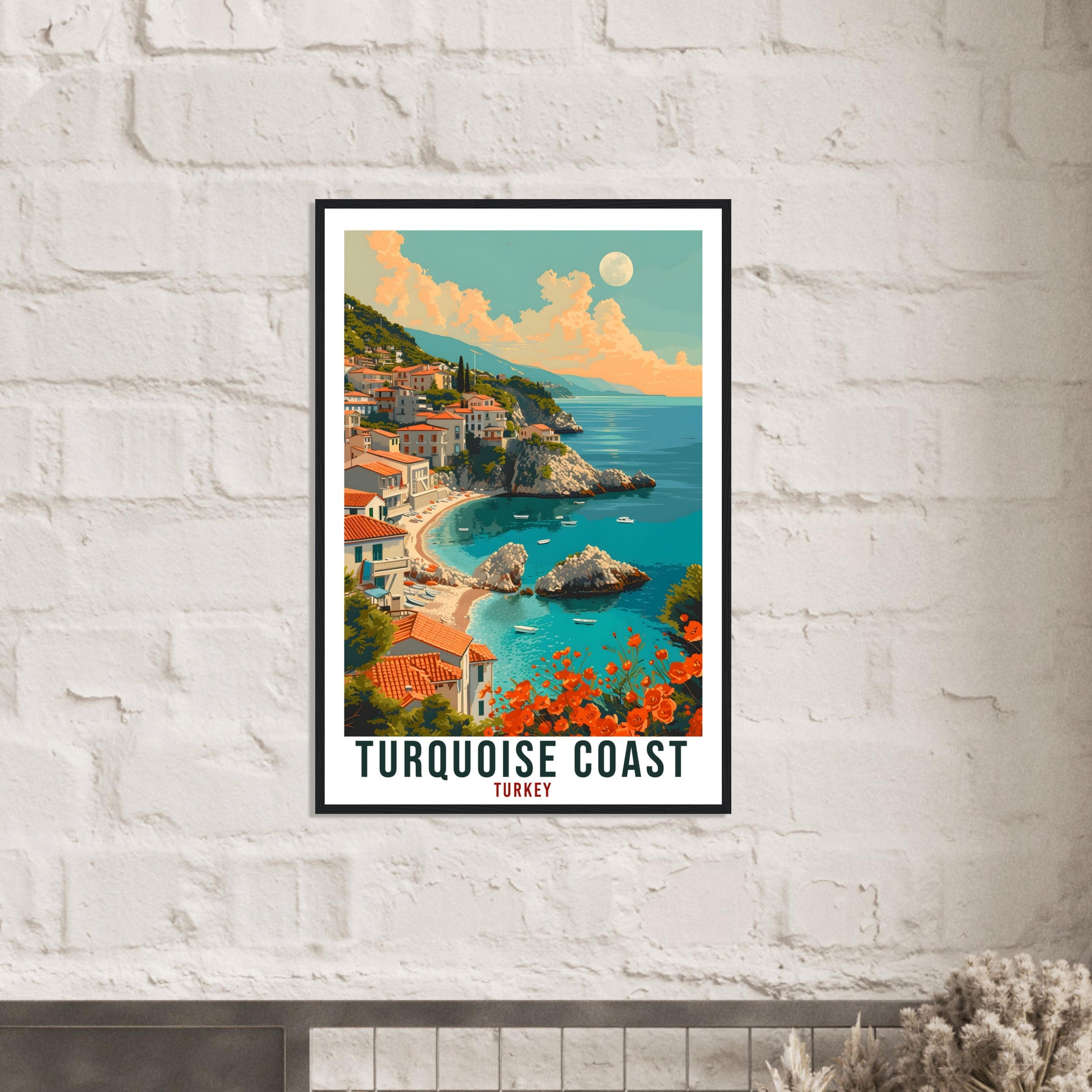 Turquoise Coast Travel Print Turkey Home Decor Turkish Wall Art Gift Wall Hanging Art Lover Turkey Artwork Turquoise Coast Travel Poster
