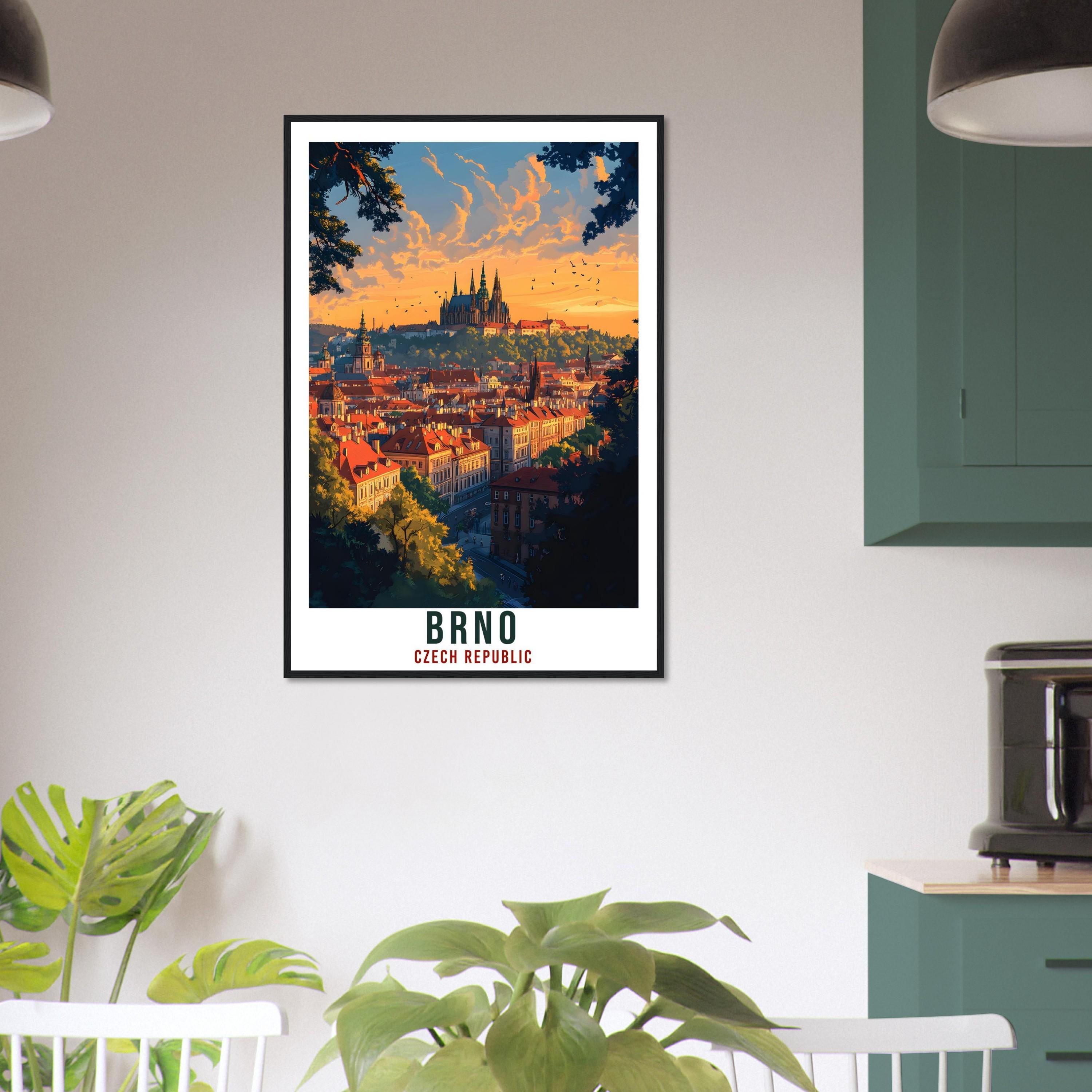 Brno Travel Print Czech Republic Home Decor Brno Wall Art Gift Wall Hanging Art Lover Brno Czechia Artwork Travel Poster Travel Artwork