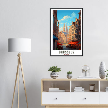 Brussels Travel Poster Wall Art Brussels Belgium Artwork Wall Hanging Brussels Wall Art Gifts Brussels Travel Print Belgian Art Lovers