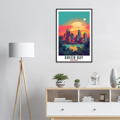 Green Bay Travel Print Wisconsin Home Decoration USA City Wall Art Gift Wall Hanging Art Lover Wisconsin Artwork Green Bay Travel Poster