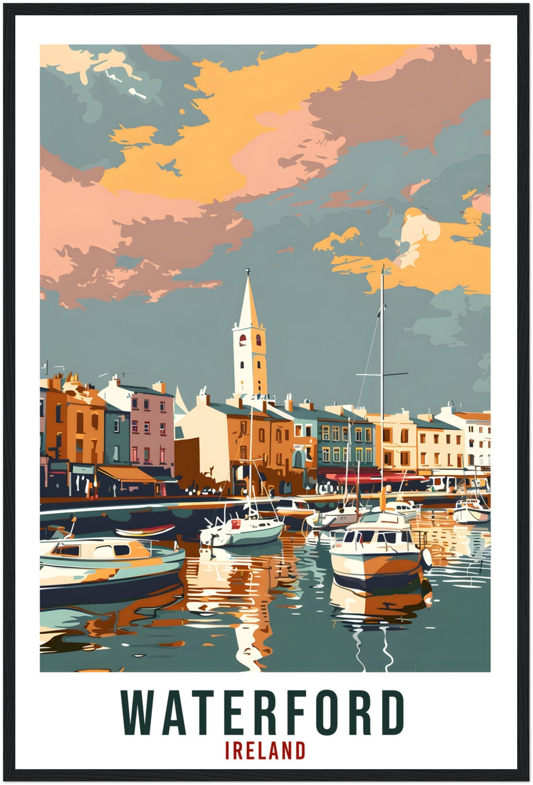 Waterford Travel Print Ireland Wall Art Wall Hanging Home Décor Waterford Gift Art Lovers Gift Irish Artwork Gift Ireland Travel Poster