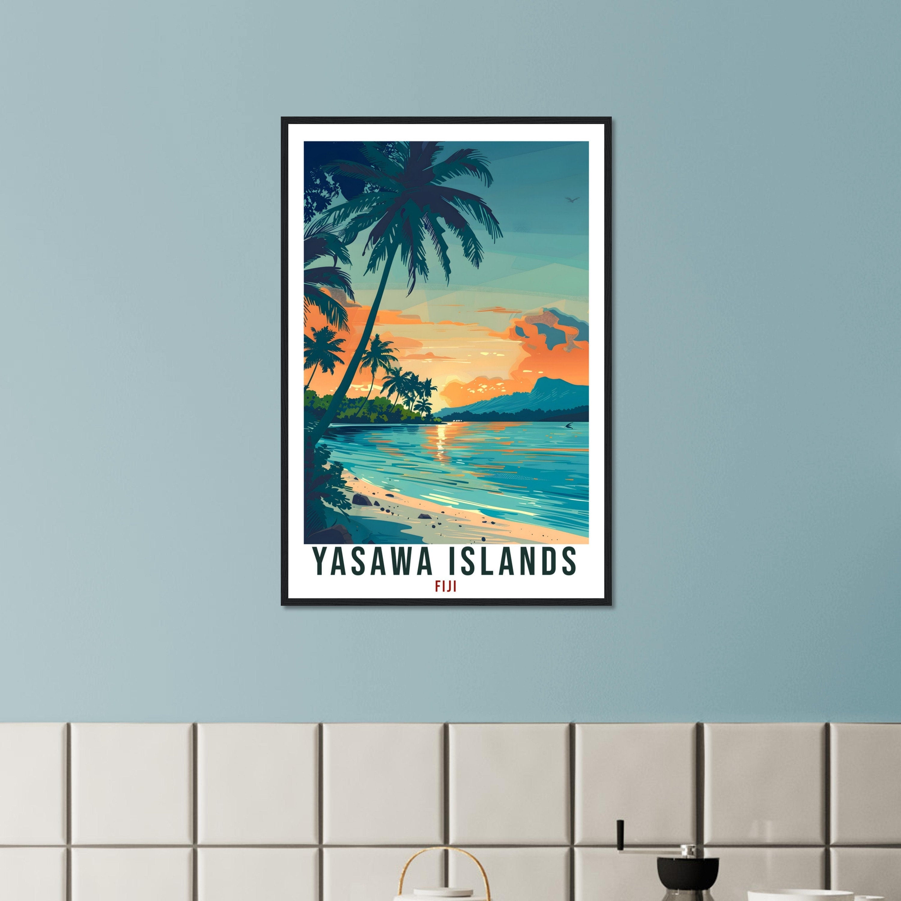 Yasawa Islands Fiji Travel Print Fiji Wall Art Wall Hanging Home Décor Yasawa Gift Fiji Islands Artwork Travel Art Fijian Travel Poster