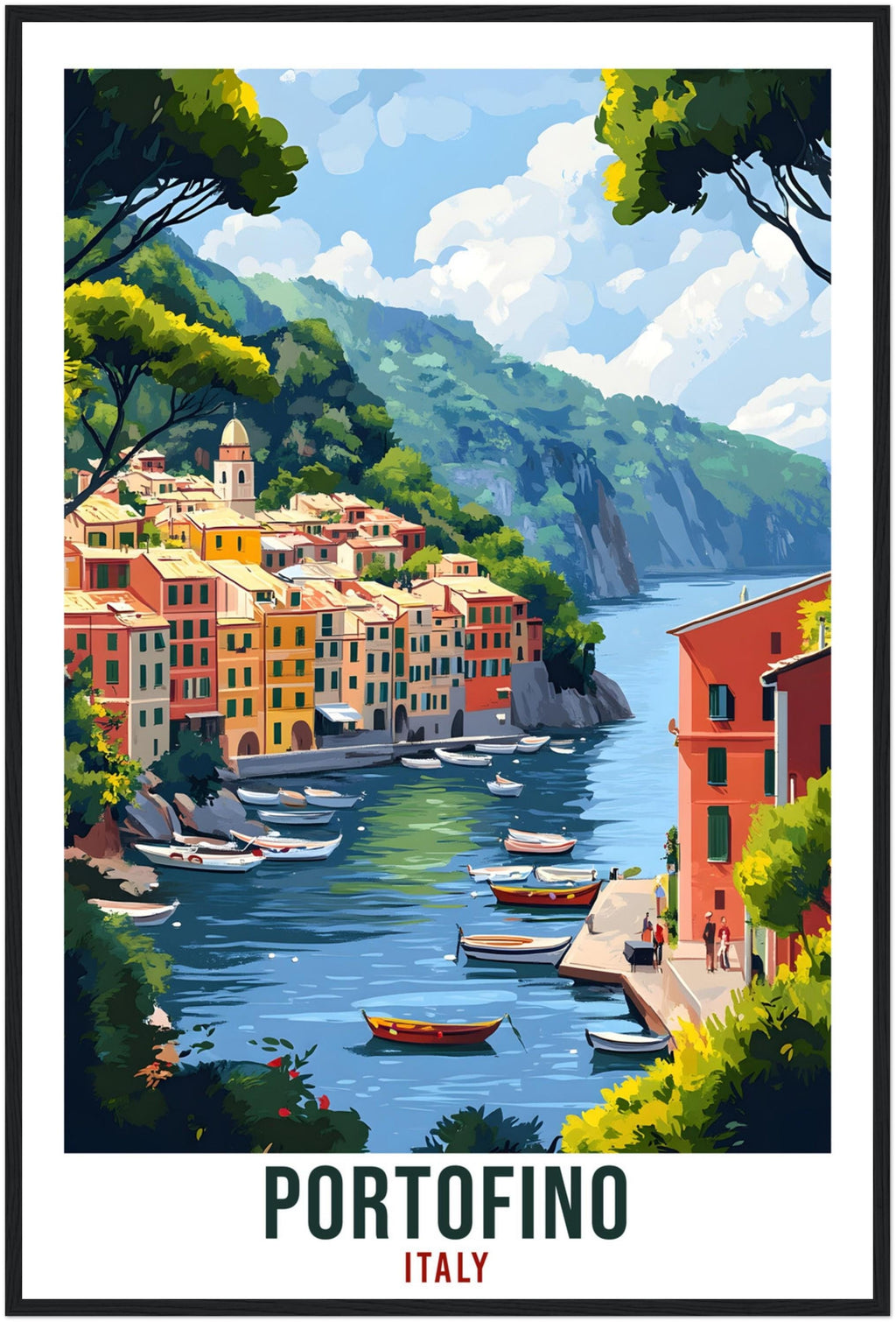 Portofino Travel Print Wall Art Portofino Wall Hanging Home Décor Portofino Gift Art Lovers Italian Artwork Gift Print Portofino Italy Print