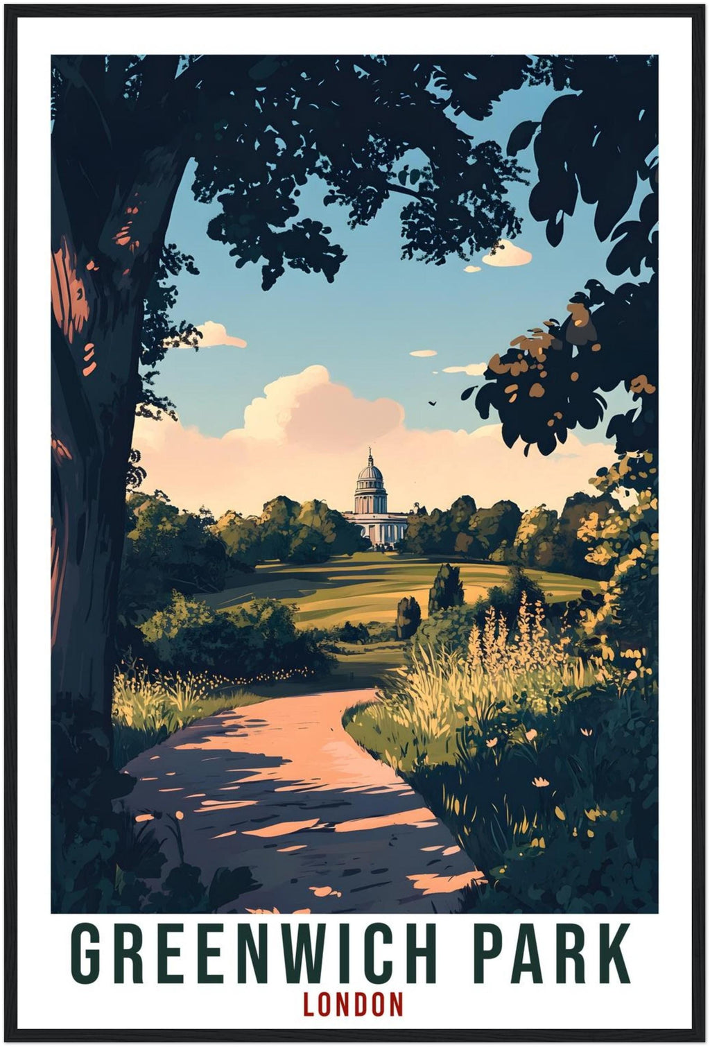 Greenwich Park London Travel Print English Wall Art Wall Hanging Travel Art Gift Greenwich Travel Poster London City Artwork Art Lover Gift