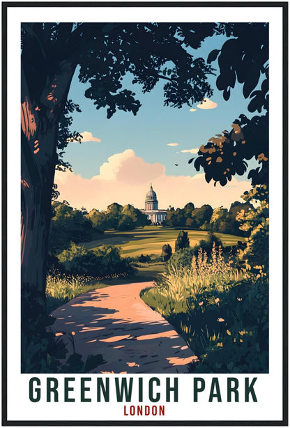 Greenwich Park London Travel Print English Wall Art Wall Hanging Travel Art Gift Greenwich Travel Poster London City Artwork Art Lover Gift