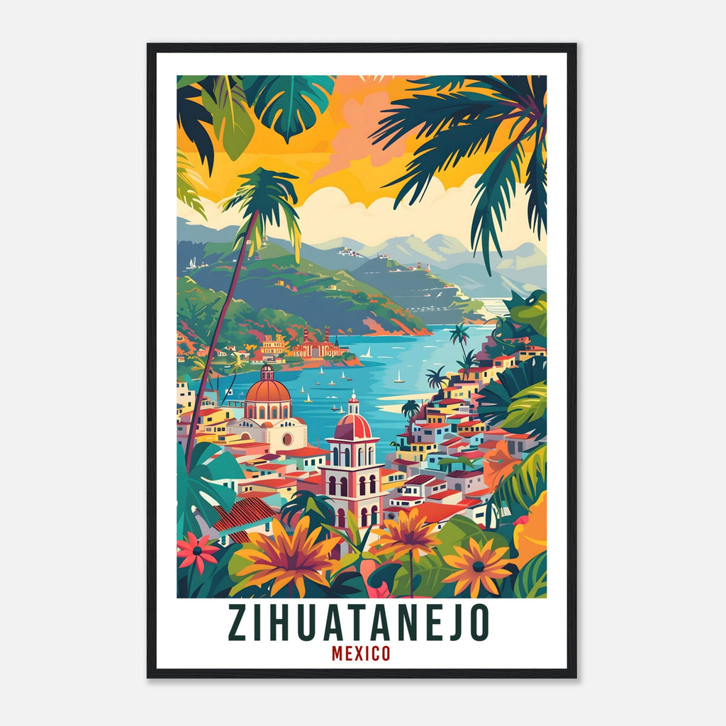 Zihuatanejo Mexico Travel Print Mexico Wall Art Wall Hanging Home Décor Zihuatanejo Mexico Landmark Artwork Travel Art Mexican Travel Poster