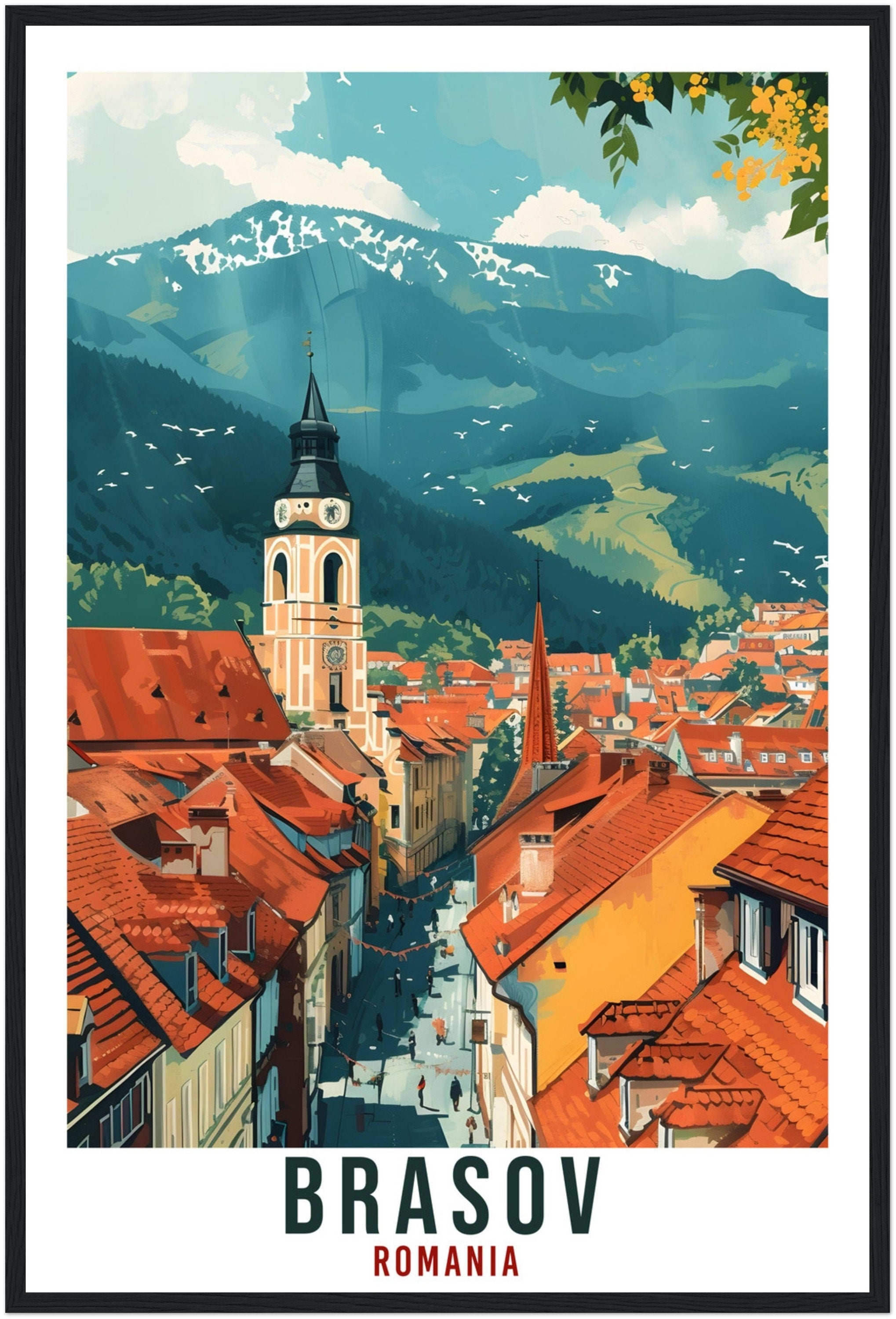 Brasov Travel Print Romania Wall Art Brasov Wall Hanging Home Décor Brasov Gift Art Lovers Romania Artwork Gift Print Brasov Landmark Poster