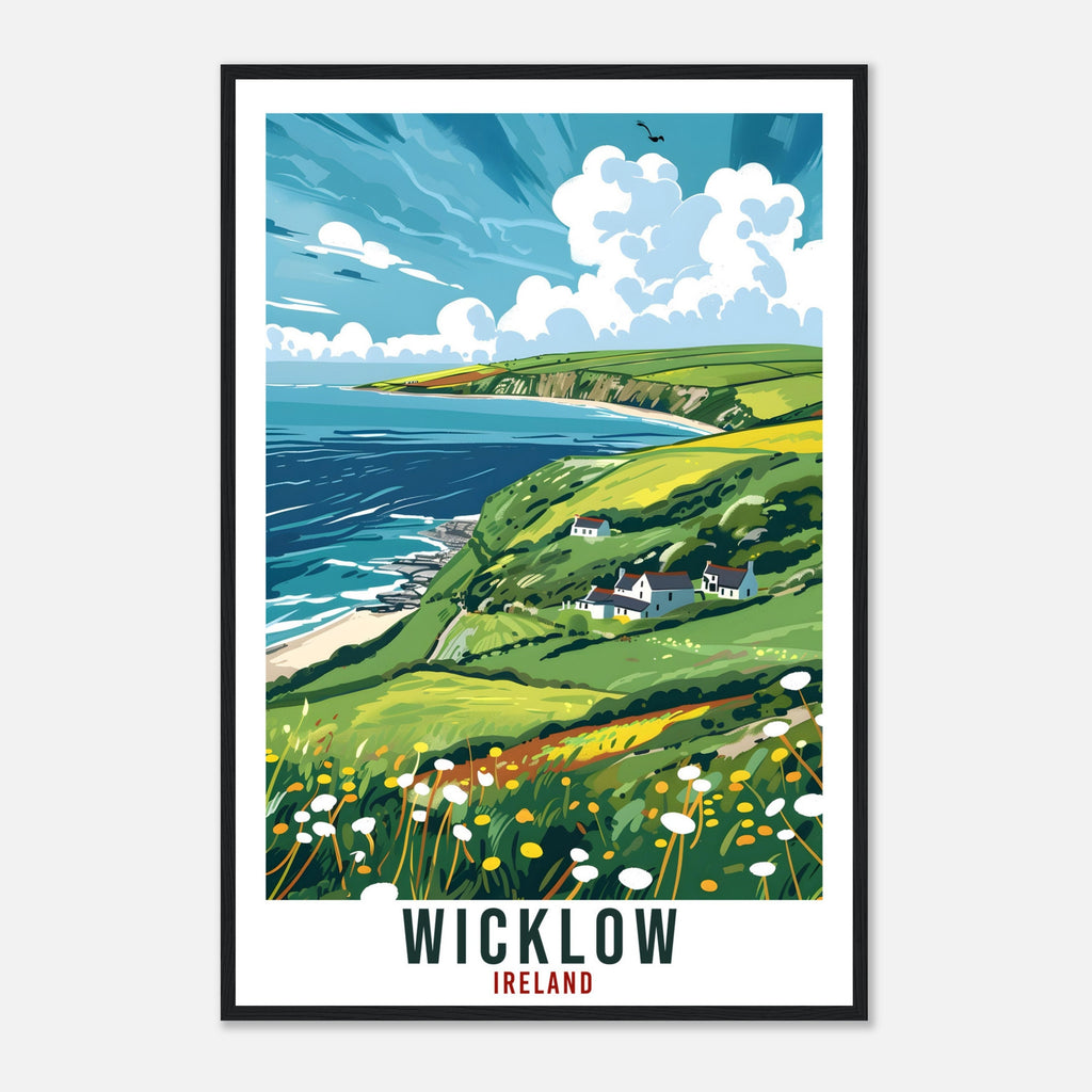 Wicklow Travel Print Ireland Wall Art Wall Hanging Home Décor Wicklow Coast Gift Art Lovers Gift Irish Artwork Gift Ireland Travel Poster