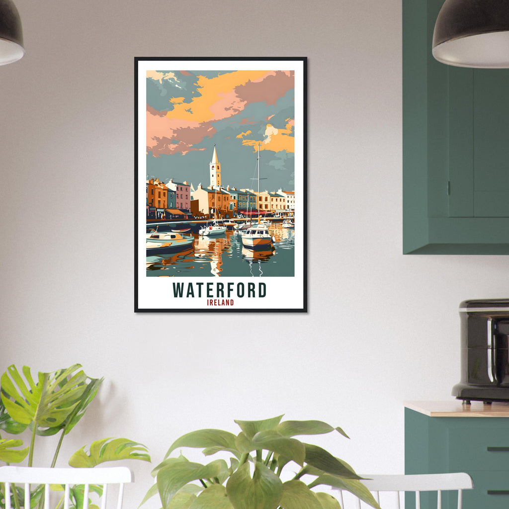 Waterford Travel Print Ireland Wall Art Wall Hanging Home Décor Waterford Gift Art Lovers Gift Irish Artwork Gift Ireland Travel Poster