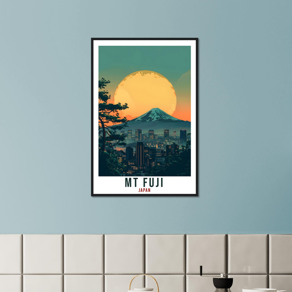 Mt Fuji Travel Print Japan Home Decoration Wall Art Gift Wall Hanging Art Lover Japanese Artwork Japan Mount Fuji Travel Poster Sunset Print