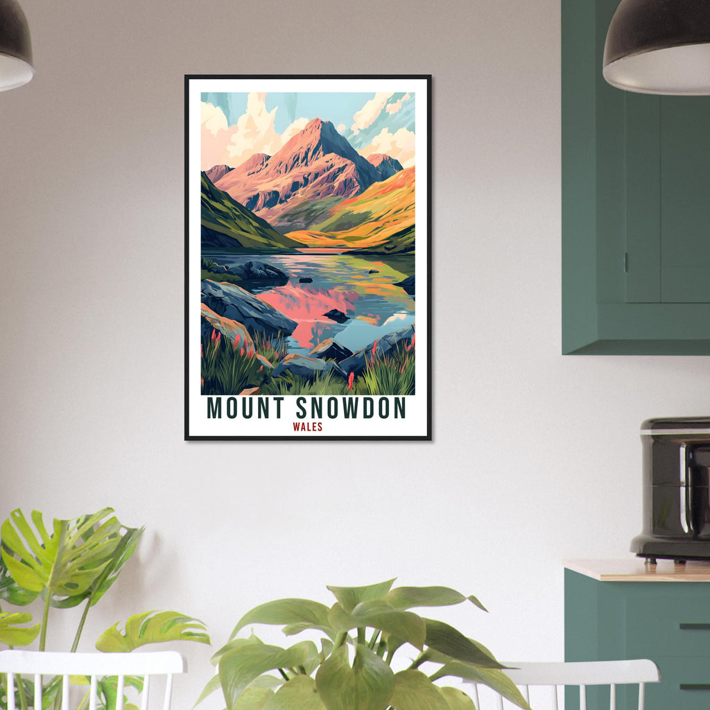 Mount Snowdon Travel Print Wales Home Decor Mount Snowdon Wall Art Wall Hanging Art Lover Wales Artwork Travel Poster Mount Snowdon Art Gift