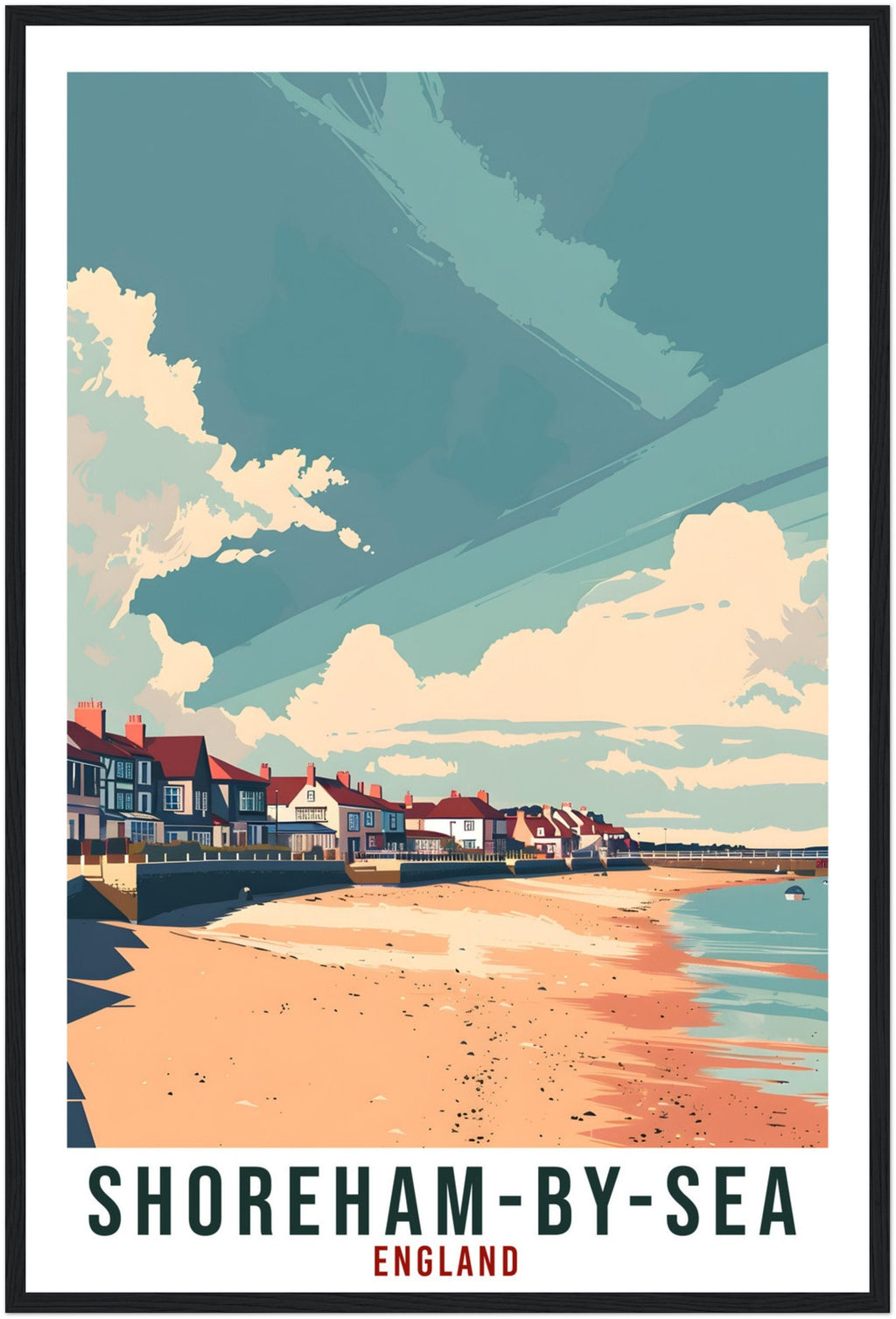 Shoreham-By-Sea Travel Print Wall Art Wall Hanging Home Living Décor Shoreham-By-Sea Art Lovers Gift UK Artwork Gift England Travel Poster