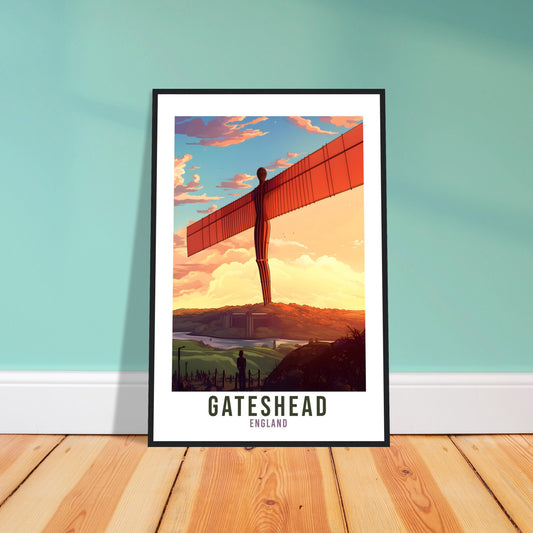 Gateshead Travel Print Gateshead Home Decor Gateshead Angel Northern Wall Hanging Gateshead Artwork Gift Newcastle Travel Poster Artwork