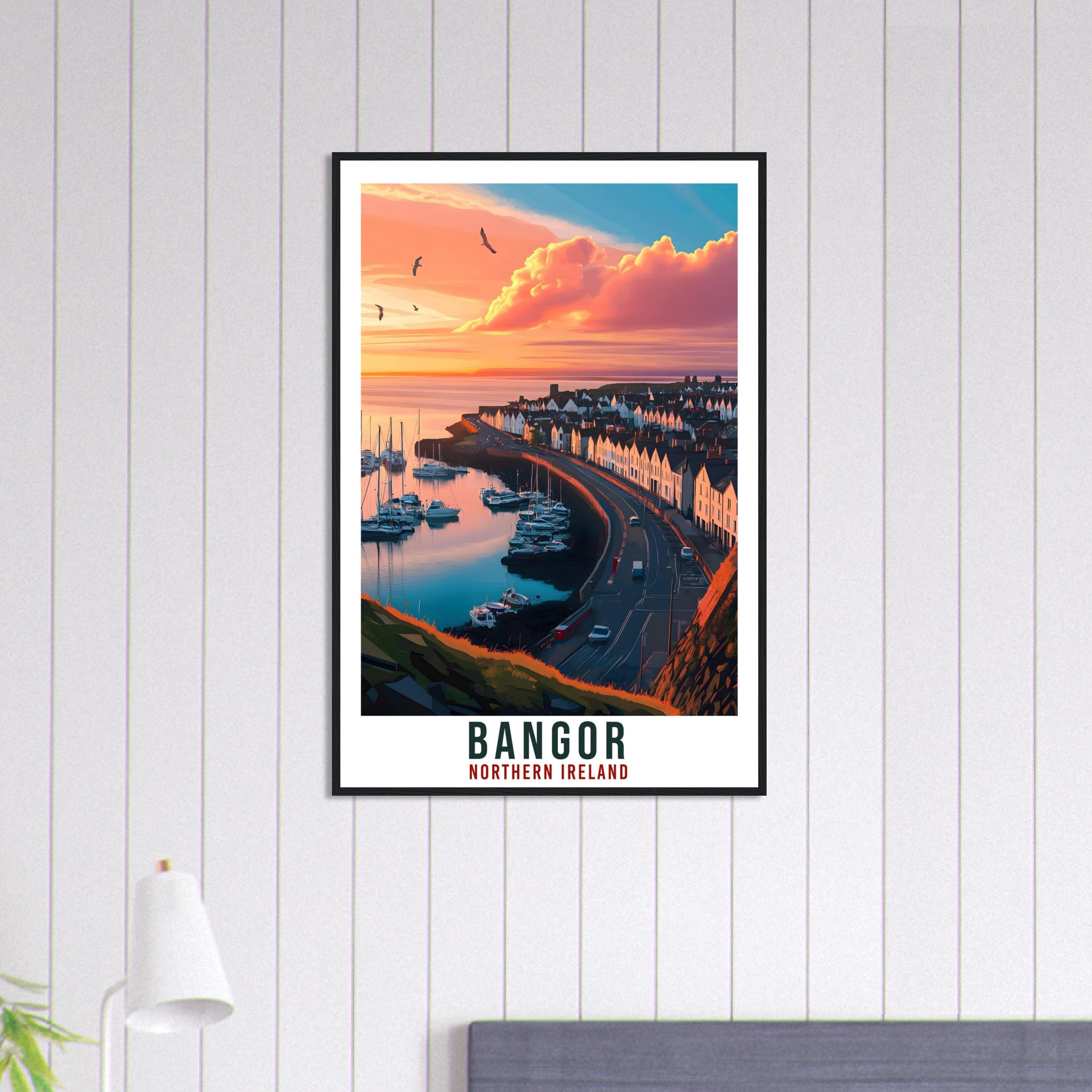 Bangor Travel Print Northern Ireland Home Decor Co Down Wall Art Wall Hanging Art Lover Irish Artwork Travel Poster Bangor Ireland Travel
