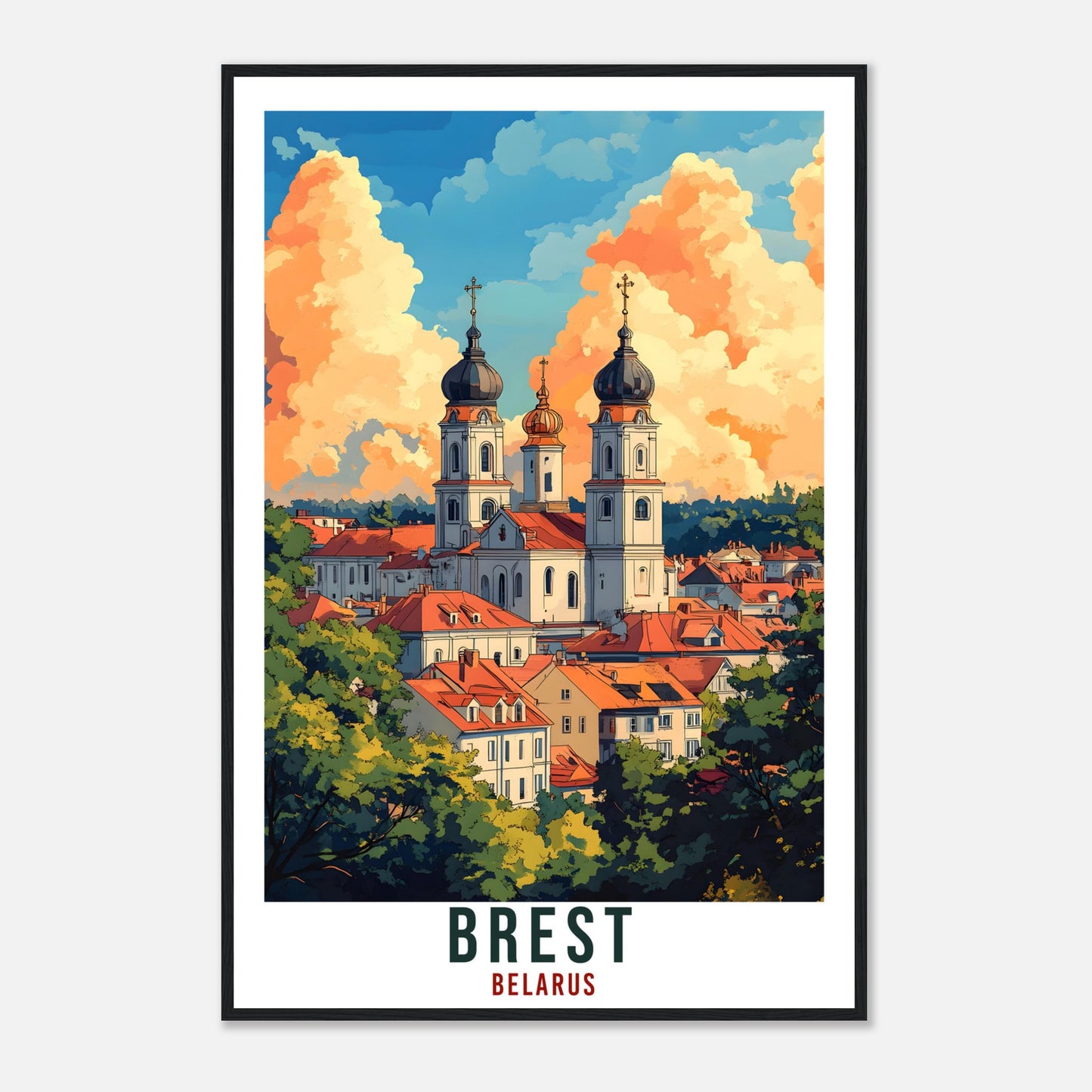 Brest Travel Print Belarus Home Decor Brest Belarus Wall Art Gift Wall Hanging Art Lover Brest Belarusian Artwork Travel Poster Art Belarus